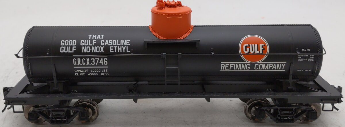Atlas 3003809-3 O Scale 2-Rail Gulf Refining Company 8K Gallon Tank Car #3746 EX