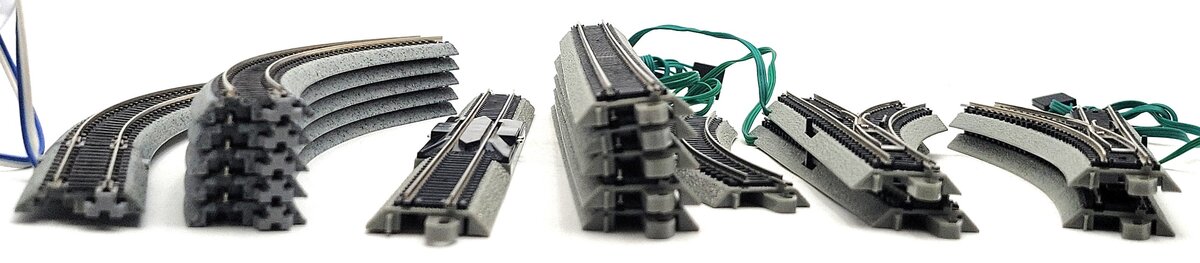 Bachmann N Scale Assorted Straight, Curved, & Switch Track Sections [17] LN