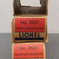 Lionel Vintage O Motorized Track Cleaner Cars #3927 [3] EX/Box