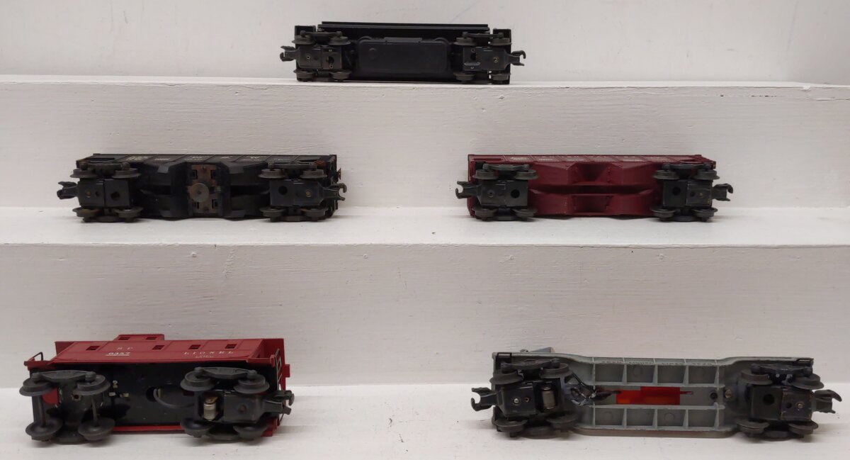 Lionel Vintage O Freight Cars: 3456, 3469, 6456-25, 3620, 6357 [5] VG