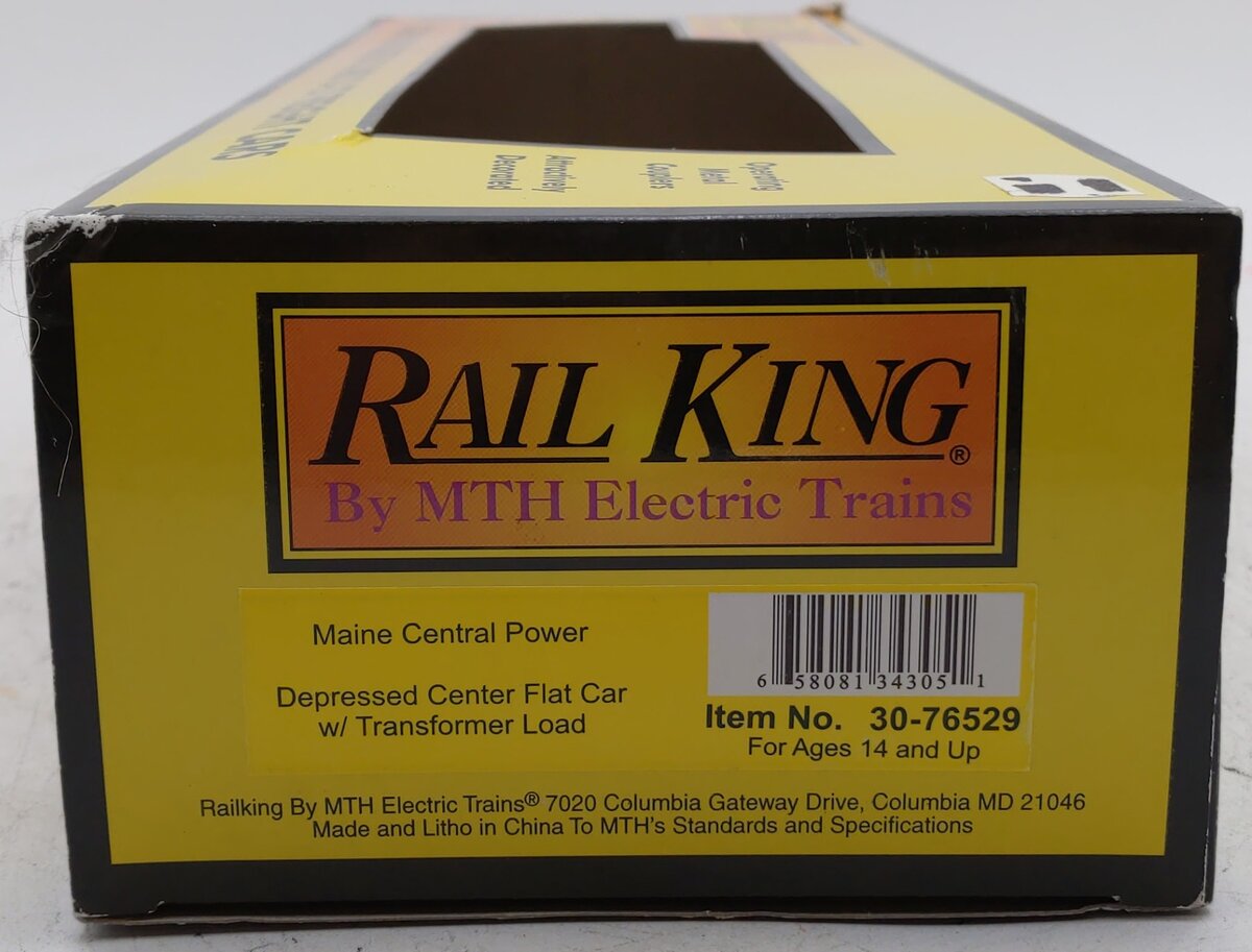 MTH 30-76529 O Gauge Maine Central Power Depressed Flat Car w/ Transformer #2013 LN/Box