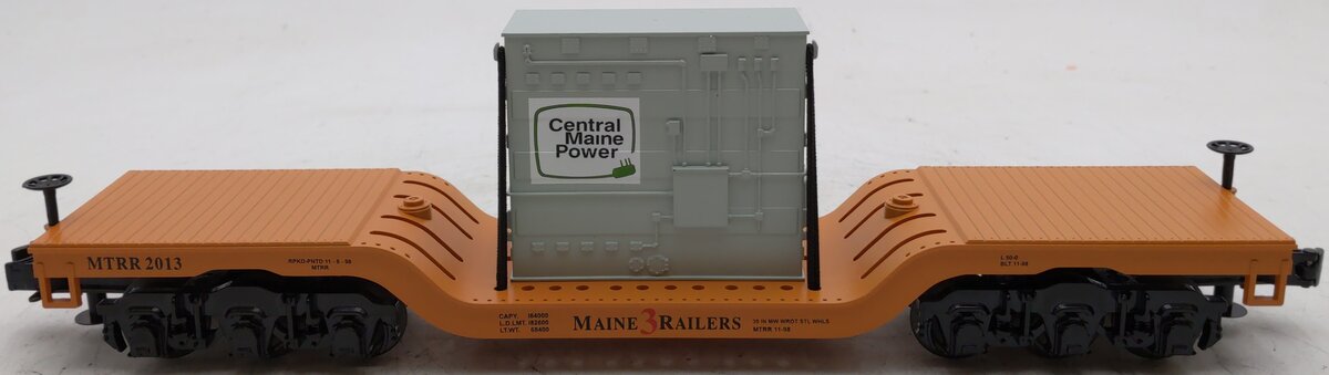 MTH 30-76529 O Gauge Maine Central Power Depressed Flat Car w/ Transformer #2013 LN/Box