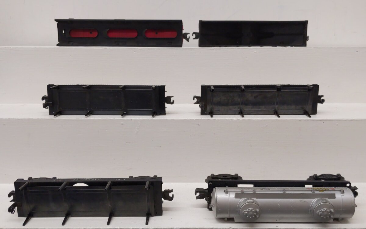 Lionel Vintage O Freight Cars: 3451, 3461, 3461X, 6414, 6456, 6465 [6] EX