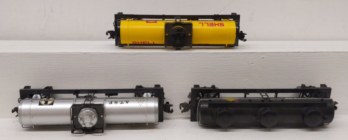 Lionel O Gauge Assorted Gas Tank Cars: #9321,#9138, & #9152 [3] EX