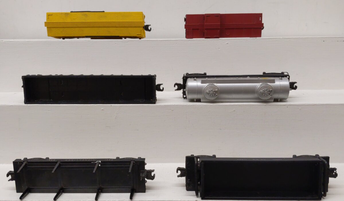 Lionel Vintage O Freight Cars: 3461, 3469X, 6465, 6656, 6462, 6257 [6] VG