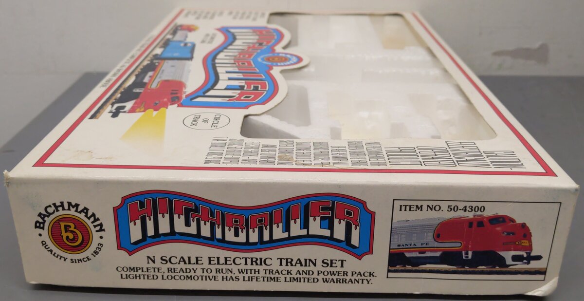 Bachmann 50-4300 Santa Fe Highballer N Gauge Diesel Starter Train Set VG/Box