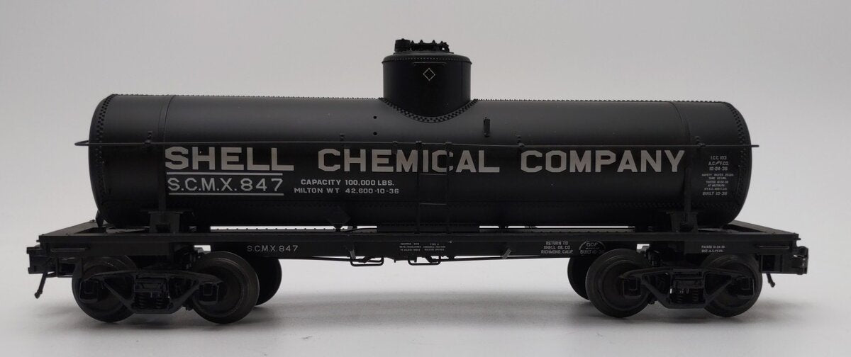 Atlas 8659-2 O Gauge Shell Single Dome Chemical Tank Car #847 (3 Rail) EX/Box