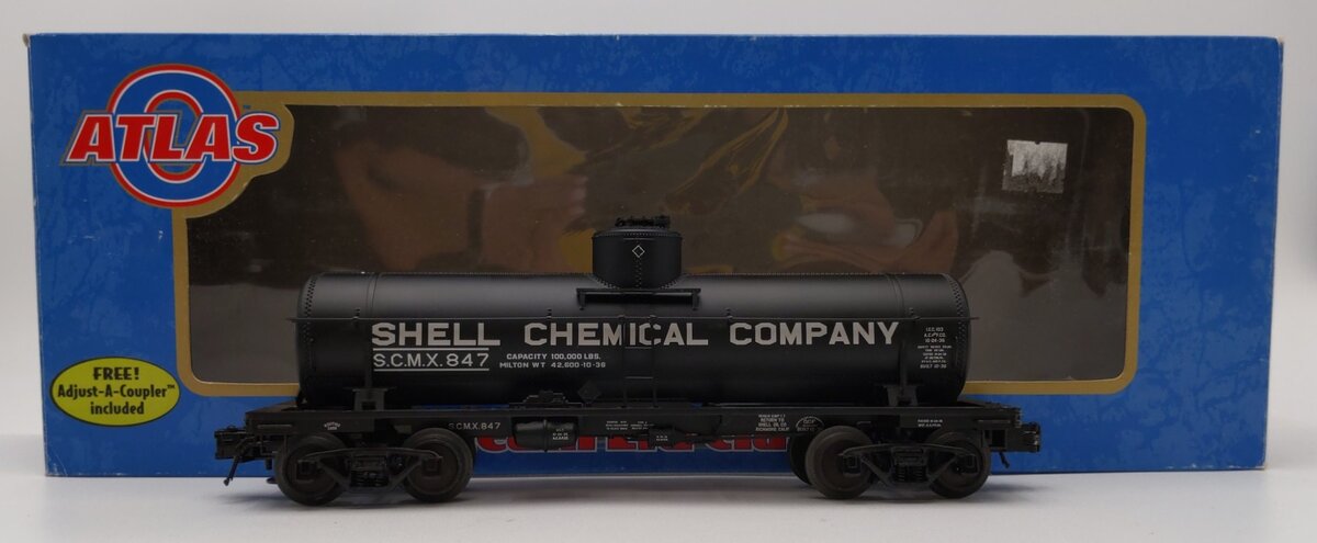 Atlas 8659-2 O Gauge Shell Single Dome Chemical Tank Car #847 (3 Rail) EX/Box