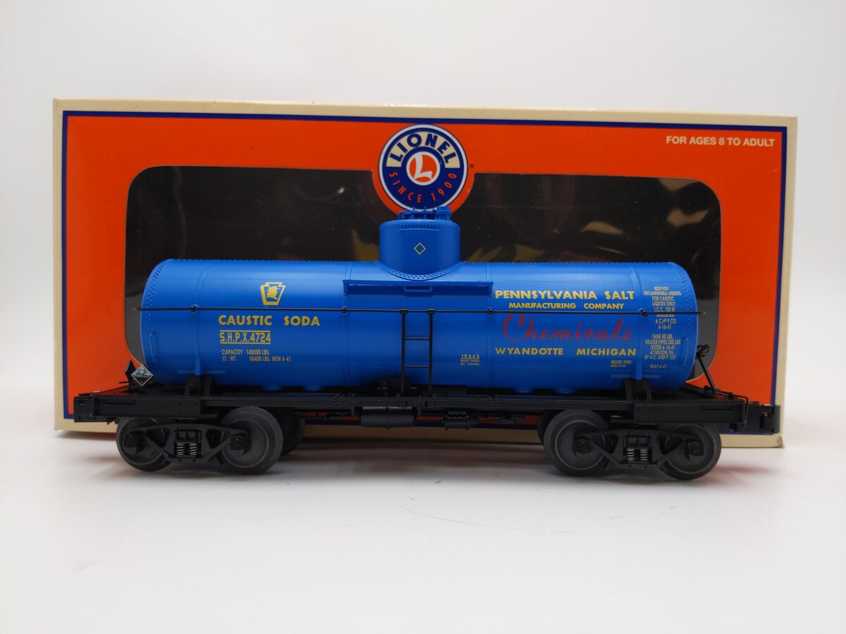 Lionel 6-19645 O Gauge Pennsylvania Salt 8,000 Gallon Tank Car #4724 EX/Box
