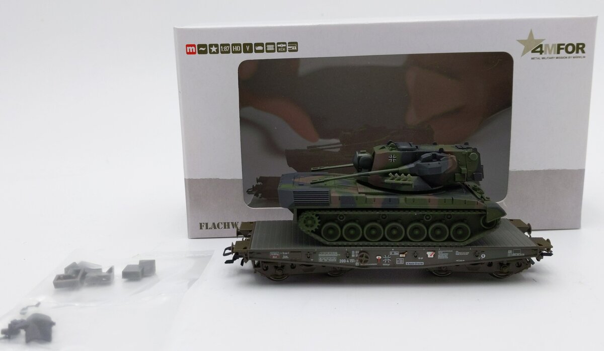 Marklin 48712 HO Scale Flatcar and Gepard Truck LN/Box