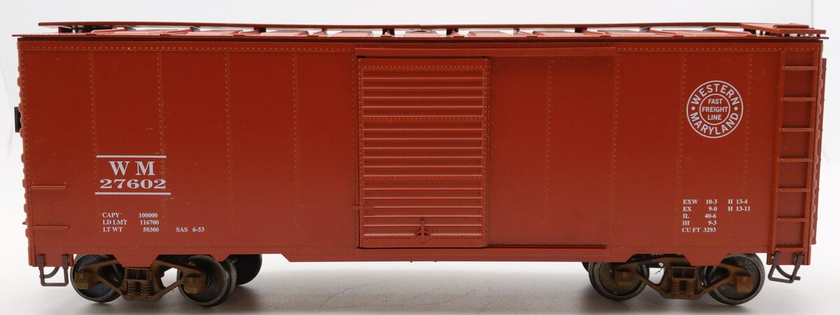 Roundhouse G4511 G Scale Western Maryland 40' AAR Single Door Boxcar #27602 EX