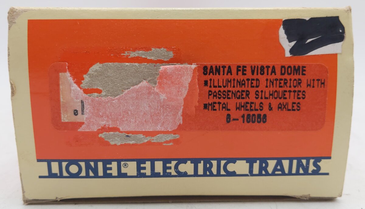 Lionel 6-16056 O Gauge Santa Fe Vista Dome Illuminated Passenger Car EX/Box