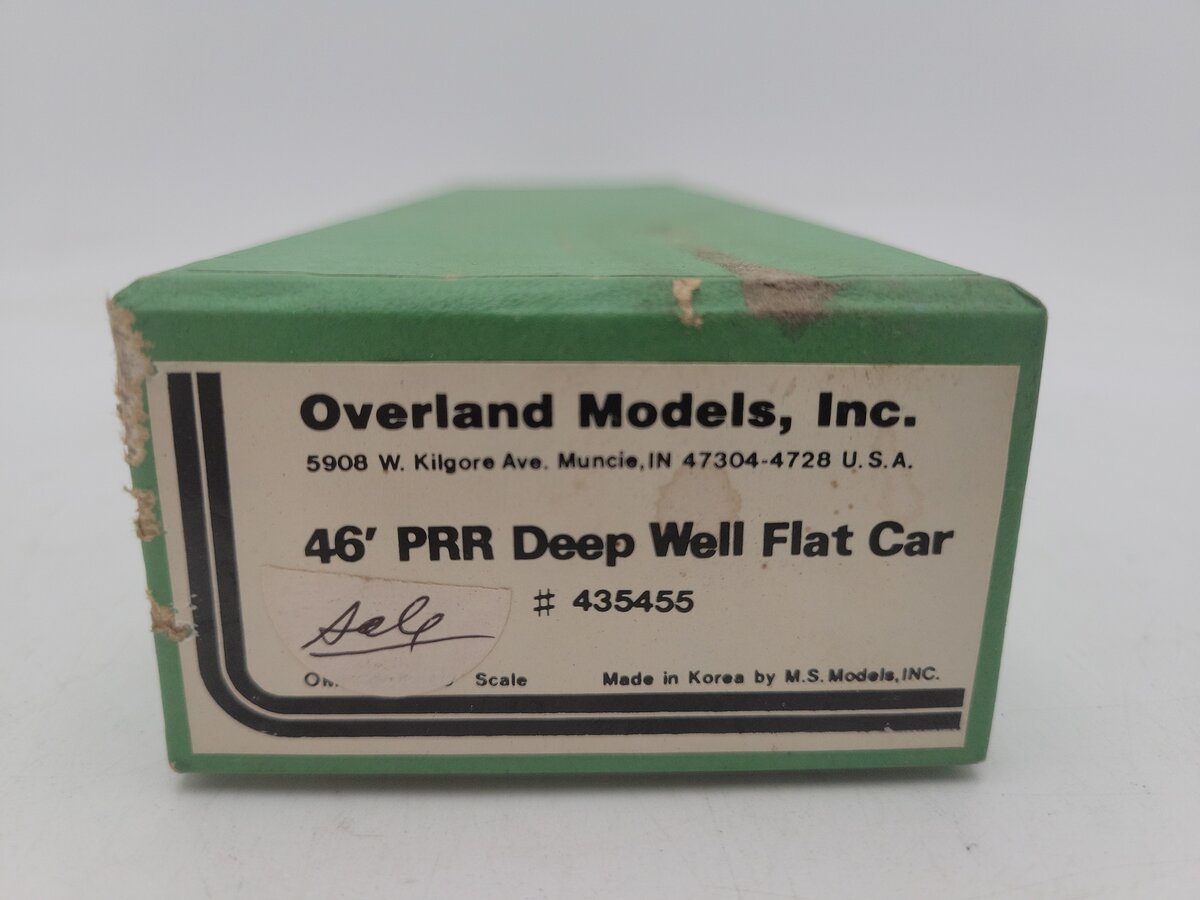 Overland 3036 HO Brass PRR 46' Deep Well Flatcar #435455 EX/Box