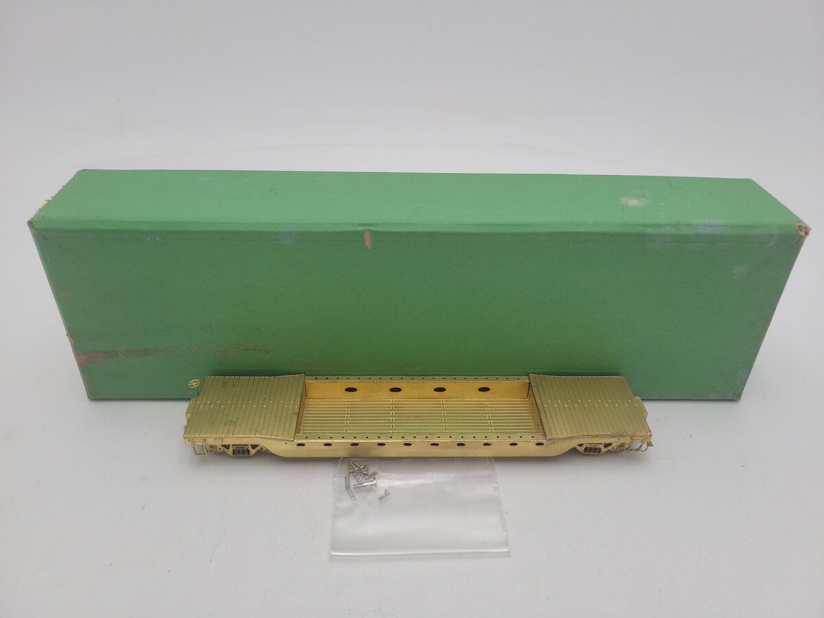 Overland 3036 HO Brass PRR 46' Deep Well Flatcar #435455 EX/Box