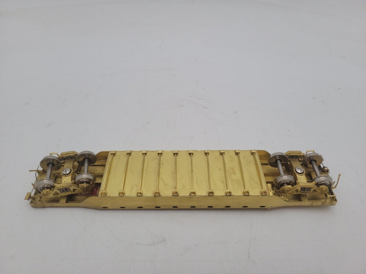 Overland 3036 HO Brass PRR 46' Deep Well Flatcar #435455 EX/Box