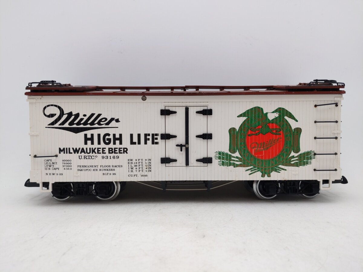 LGB 4072 G Scale Miller High Life Reefer Car #93169 EX