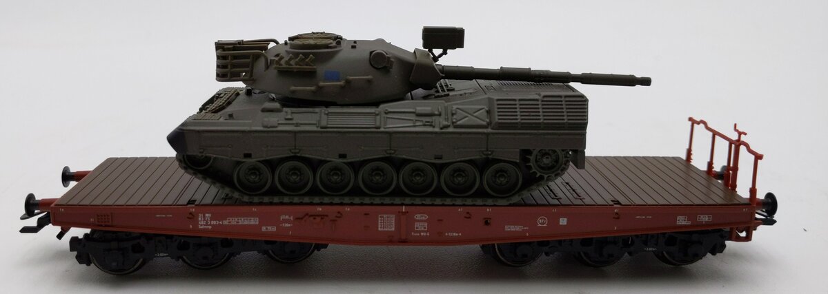 Marklin 48722 HO Scale Ferrovie Dello Stato Flat w/ Leopard Tank LN/Box
