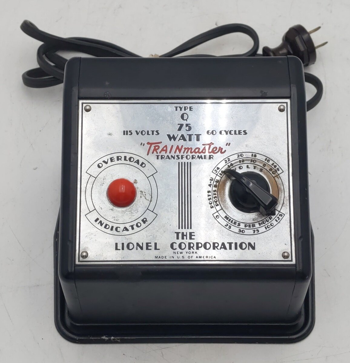 Lionel Q 75 Watt Vintage O Transformer EX/Box