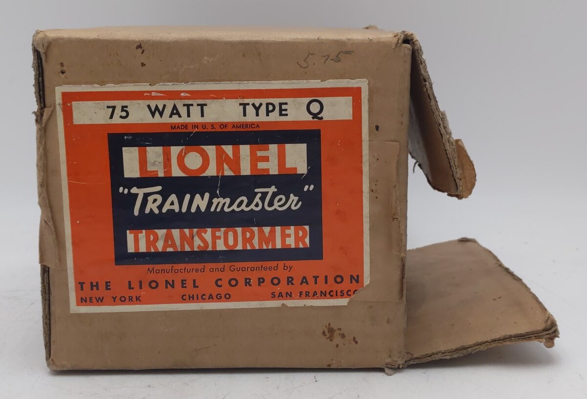 Lionel Q 75 Watt Vintage O Transformer EX/Box
