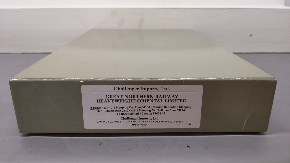 Challenger Imports 2459.1 HO BRASS GN Passenger Car Set (Set of 3) EX/Box
