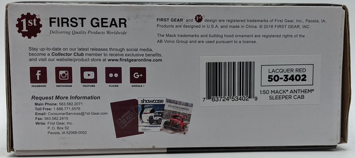 First Gear 50-3402 1:50 Diecast Mack Anthem 6x4 Sleeper Cab NIB