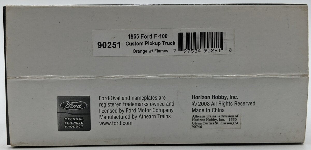 Athearn 90251 1:50 Diecast 1955 Ford F-100 Pickup Truck in Orange/Flame EX/Box