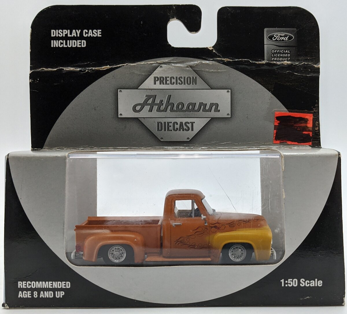 Athearn 90251 1:50 Diecast 1955 Ford F-100 Pickup Truck in Orange/Flame EX/Box