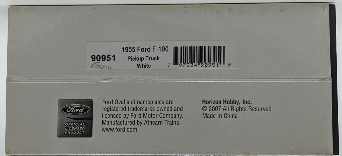 Athearn 90951 1:50 Diecast 1955 Ford F-100 Pickup Truck in White EX/Box