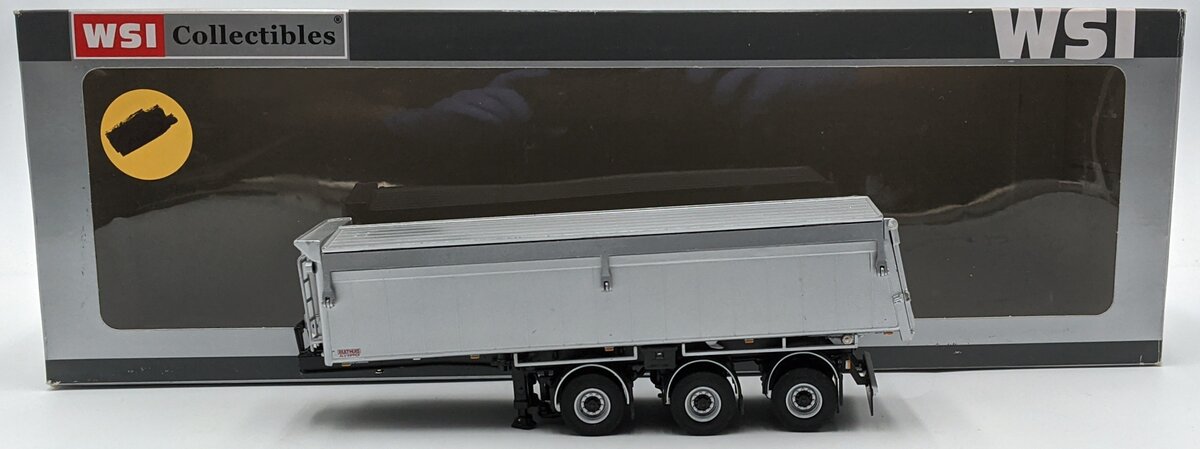 WSI 03-1003 1:50 Diecast Asphalt and Sand 3-Axle Tip Trailer in White VG/Box
