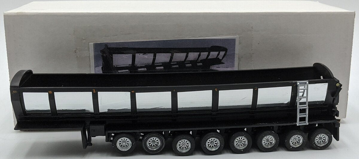 Custom Built 1:50 Diecast Custom Trout River 8 Axle Live Bottom Trailer Black/Box