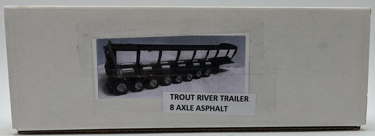 Custom Built 1:50 Diecast Custom Trout River 8 Axle Live Bottom Trailer Black/Box