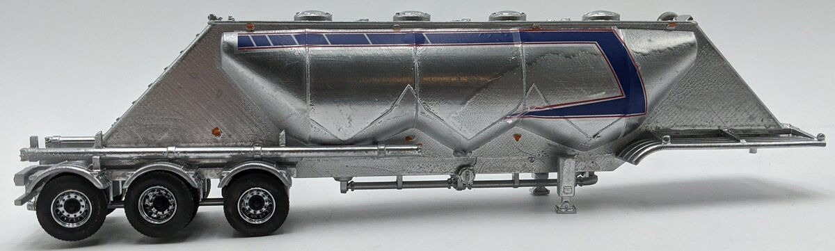 Custom Built 1:50 Diecast Custom 3 Axle Pneumatic Trailer Silver/Box