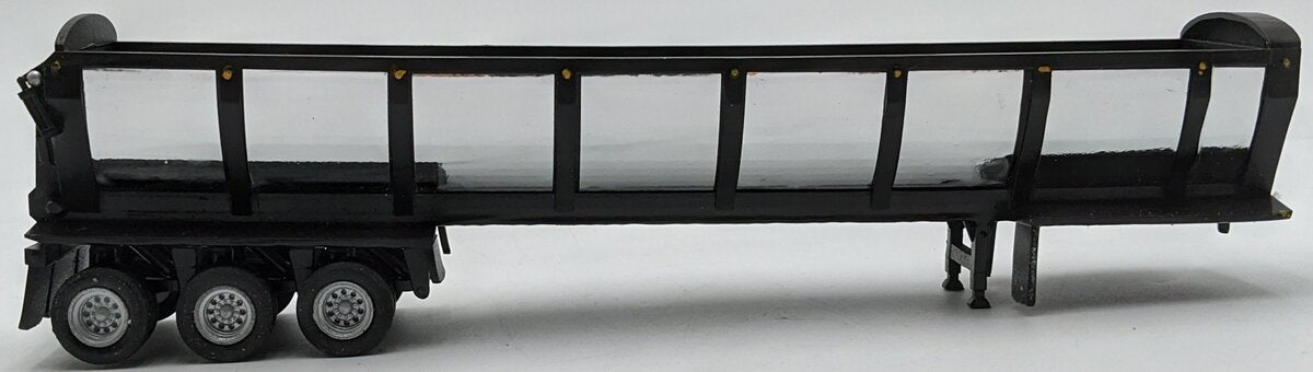 Custom Built 1:50 Diecast Custom Trout River 8 Axle Live Bottom Trailer Black/Box