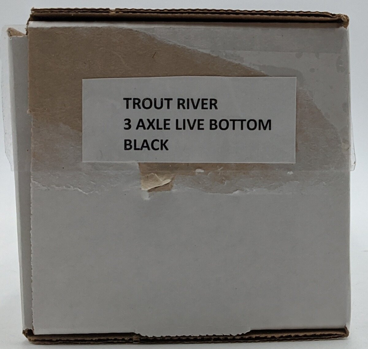 Custom Built 1:50 Diecast Custom Trout River 8 Axle Live Bottom Trailer Black/Box