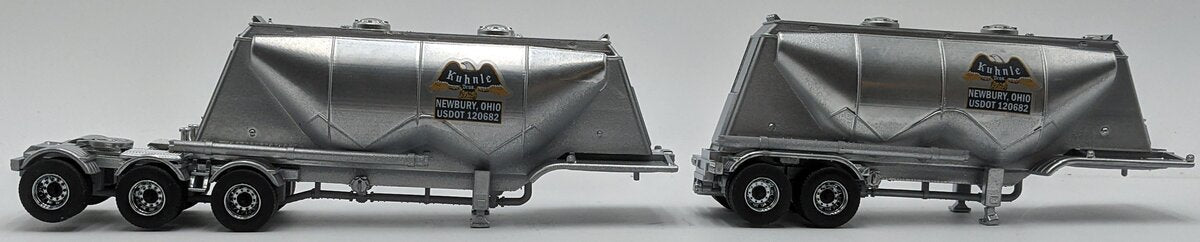 Custom Built 1:50 Diecast Custom Set Doubles B Train Pneumatic Trailers Silver VG