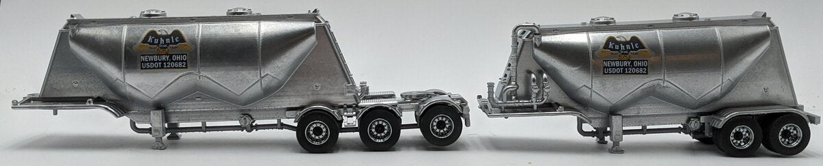 Custom Built 1:50 Diecast Custom Set Doubles B Train Pneumatic Trailers Silver VG