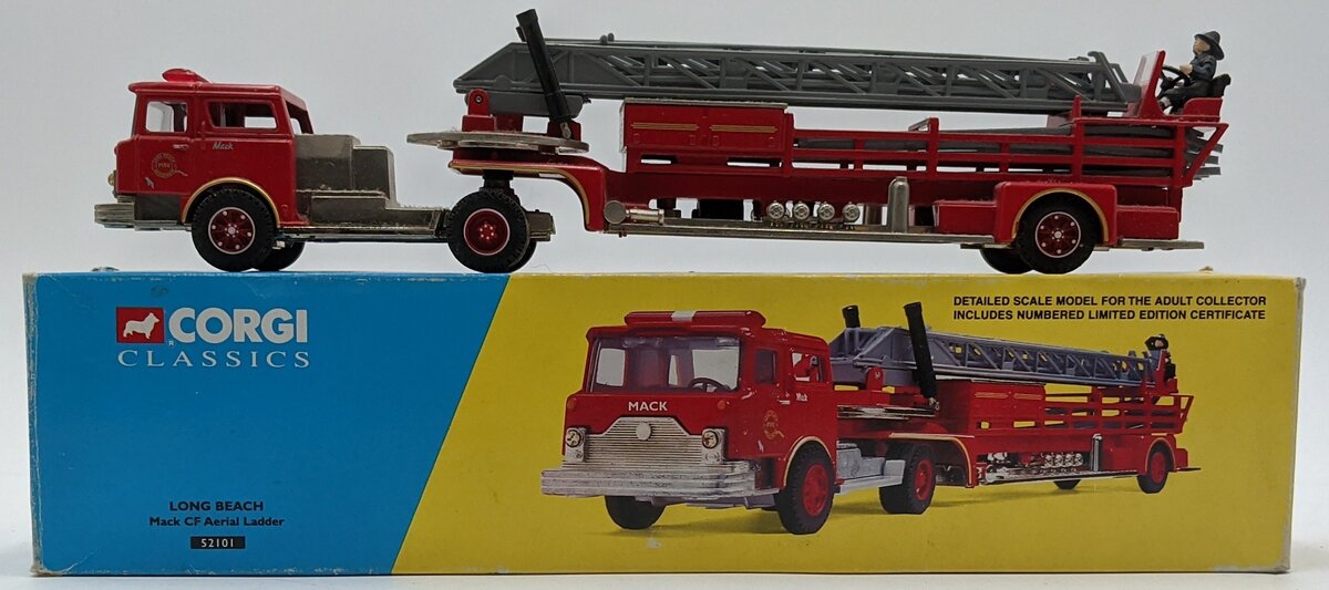 Corgi 52101 1:50 Diecast Mack CF Aerial Ladder Long Beach EX/Box