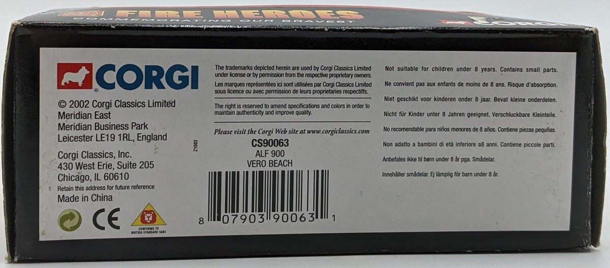 Corgi CS90063 Diecast ALF 900 Series Pumper Stars And Stripes United States NIB