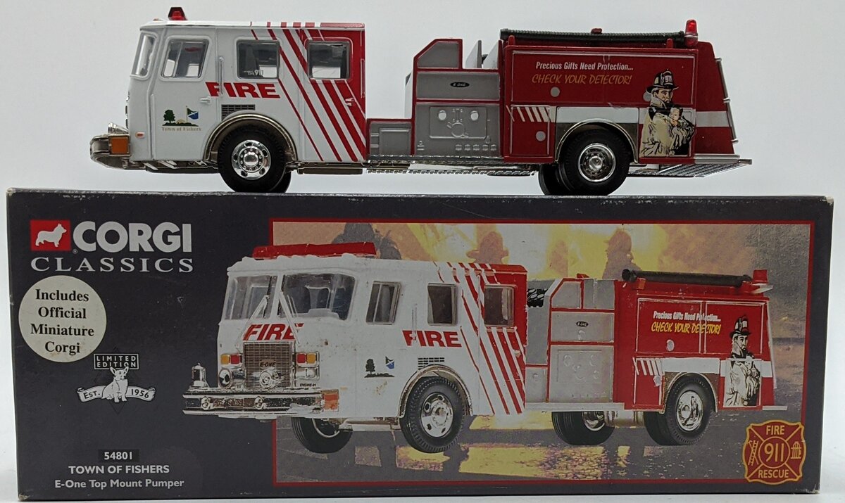 Corgi 54801 1:50 Diecast E-One Top Mount Pumper Fire Truck NIB