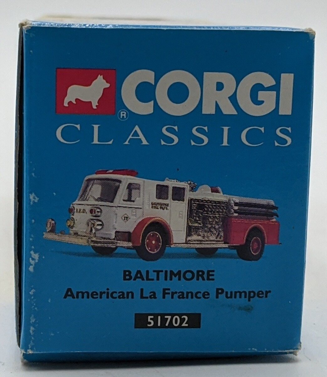 Corgi 51702 1:50 Diecast Baltimore American La France Pumper Firetruck VG/Box