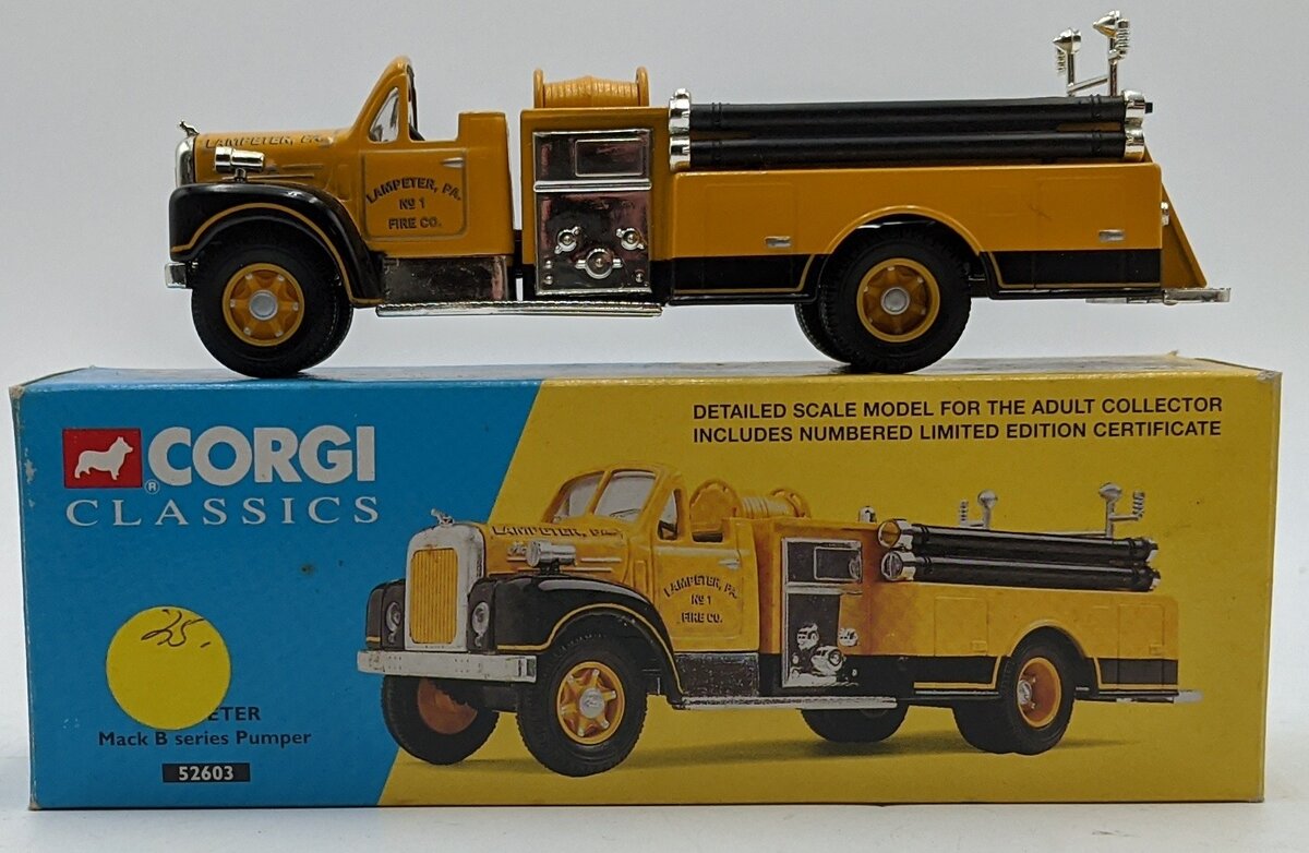 Corgi 52603 1:50 Diecast Lampeter Mack B Series Pumper NIB