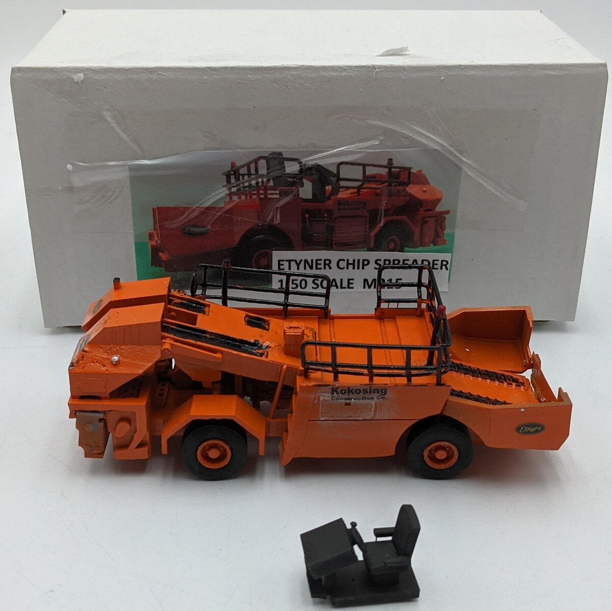 Custom Built 1:50 Diecast Custom Etnyre Asphalt Chip Distributor Orange/Box