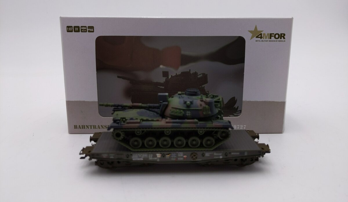 Marklin 48727 HO Scale Flatcar with M 48 G Combat Tank LN/Box