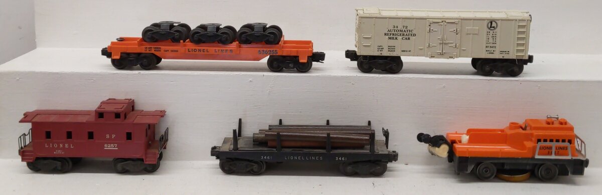 Lionel Vintage O Gauge Freight Cars w/Loads #3472,636255,3927,6257,3461 [5] VG