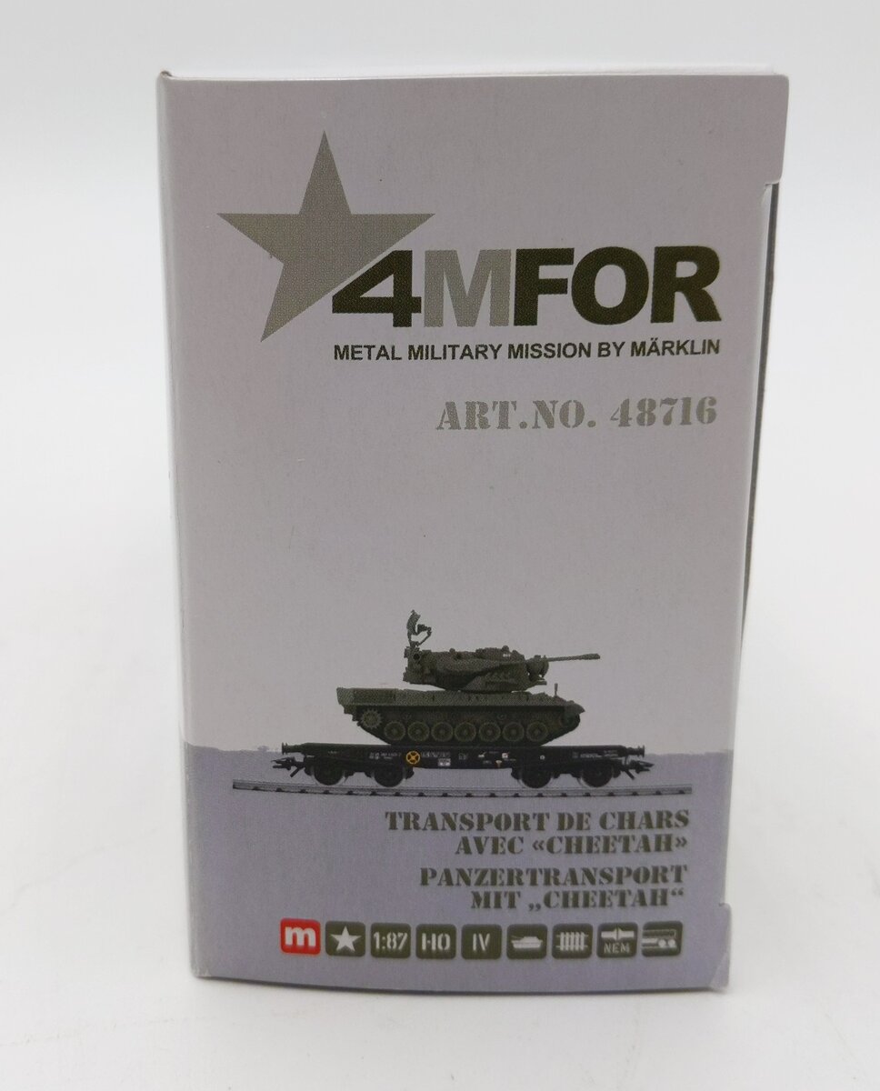 Marklin 48716 HO Scale Belgian Army: Flatcar w/Tank LN/Box