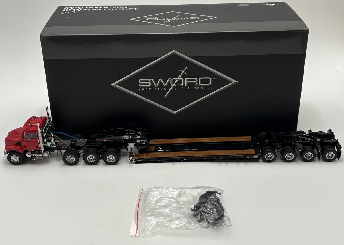 Sword Models SW2101-RK 1:50 Mack Granite w/Rogers 4-Axle Flip Lowboy LN/Box