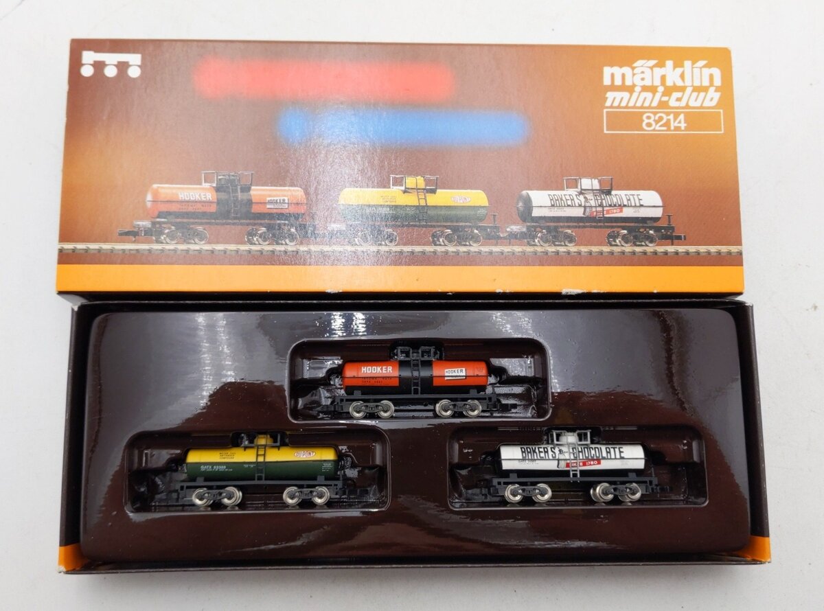 Marklin 8214 Z Scale American Tank Freight Car Set (Set of 3) LN/Box