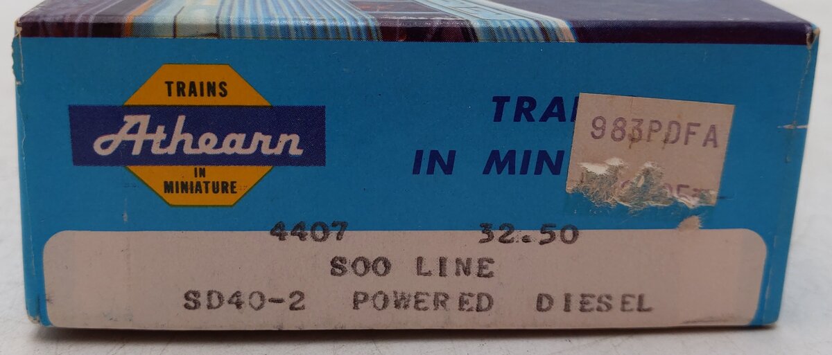 Athearn 4407 HO Soo Line SD40-2 Powered Diesel Locomotive #6604 EX/Box