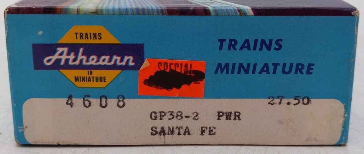 Athearn 4608 HO Santa Fe GP38-2 Diesel Locomotive #3571 EX/Box