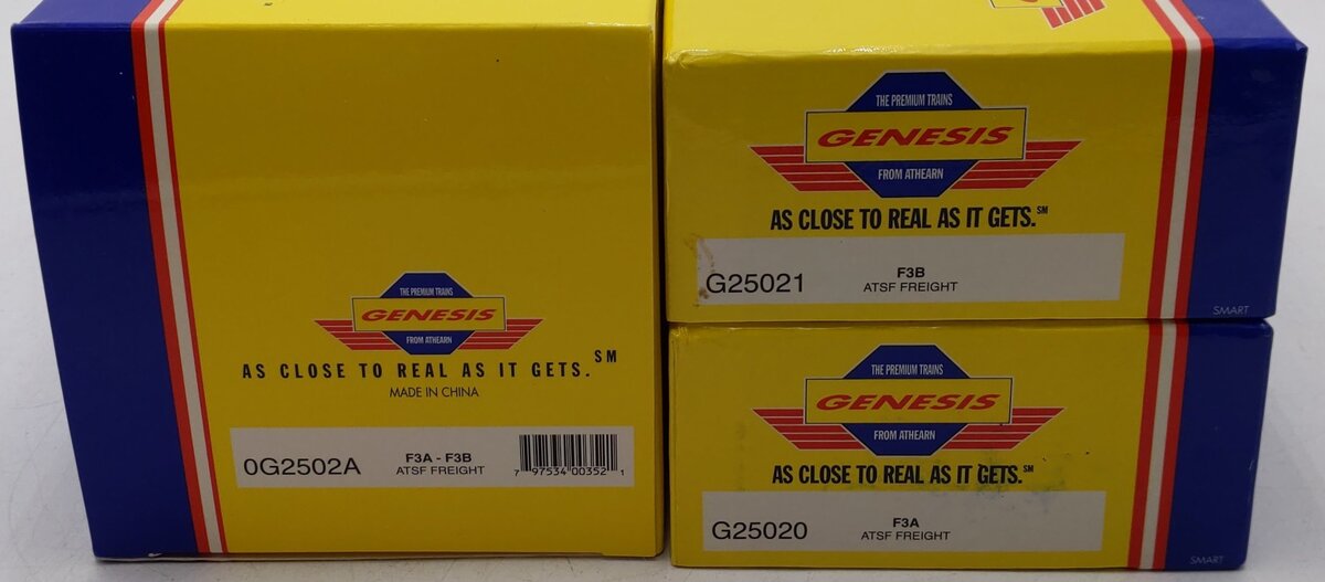 Athearn 0G2502A HO ATSF F3B & F3A Freight Diesel Locomotives (Set of 2) EX/Box